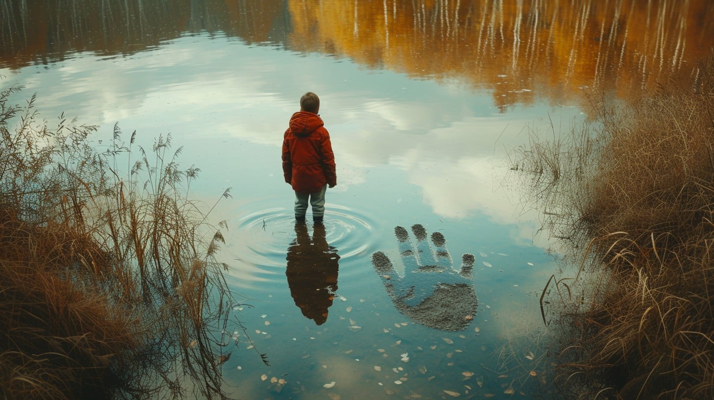 Free Child Contemplating Water Photo - Child, Water, Reflection ...