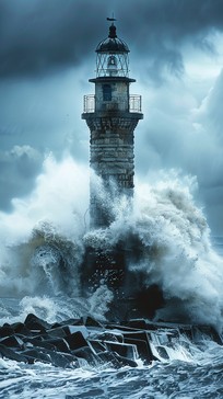 Free Lighthouse Amidst Waves Image - Lighthouse, Waves, Sea | Download ...