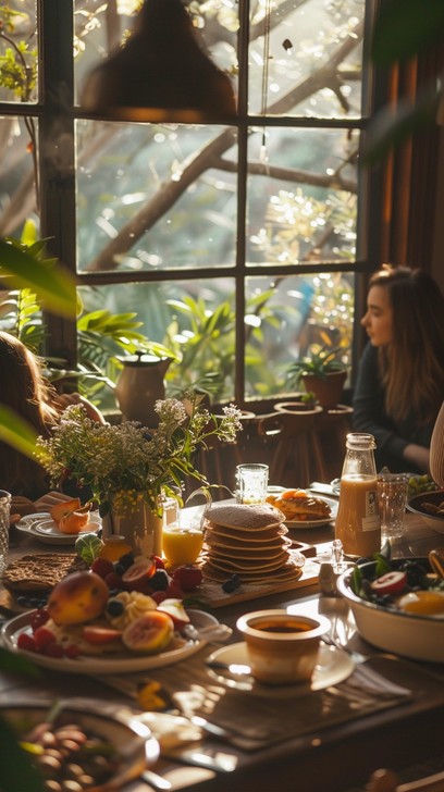 Free Cozy Breakfast Scene Image - Breakfast, Woman, Sunlight | Download ...