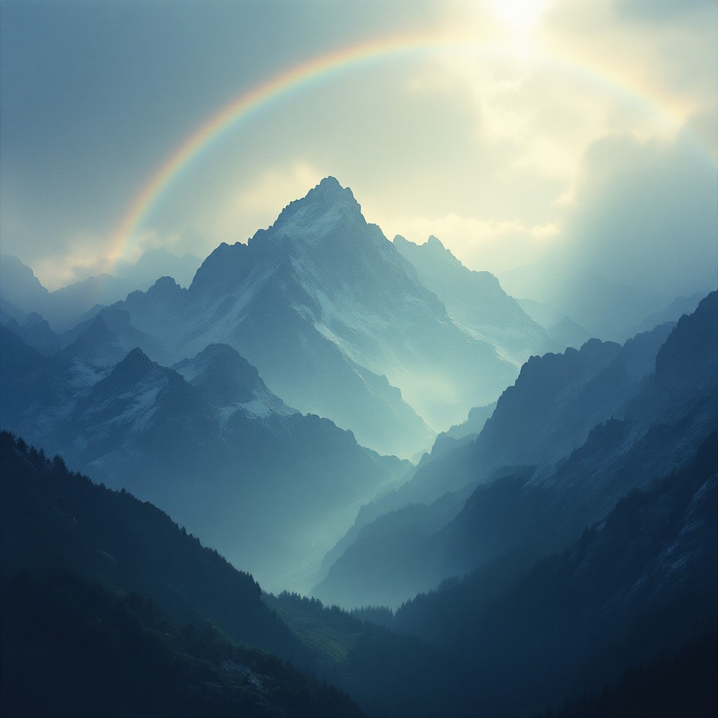 Free Misty Mountain Rainbow Image - Mountains, Rainbow, Mist | Download ...
