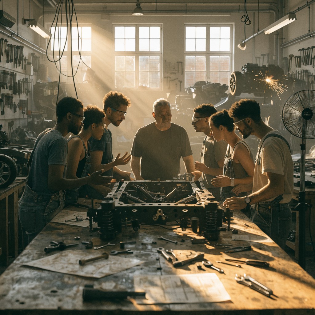 Free Engineers Building Together Image - Workshop, Engineering ...