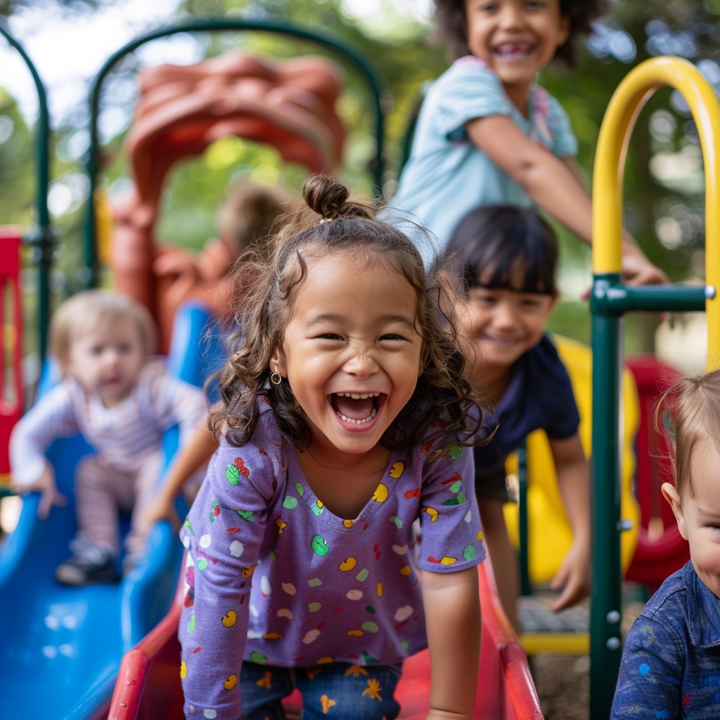 Free Joyful playground moment Image - Playground, Laughter, Children ...
