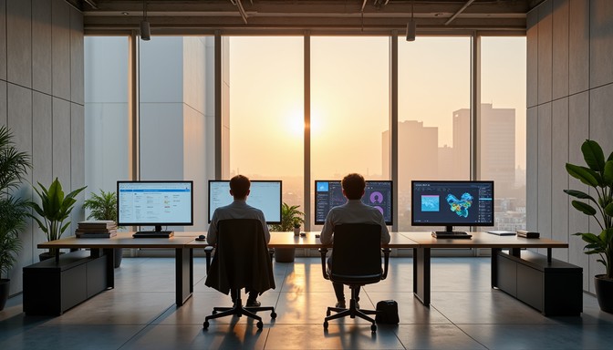 Free Sunset Office View Image - Office, Sunset, Cityscape | Download at ...