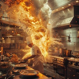 Free Explosive Cooking Action Image - Chef, Kitchen, Flames | Download ...