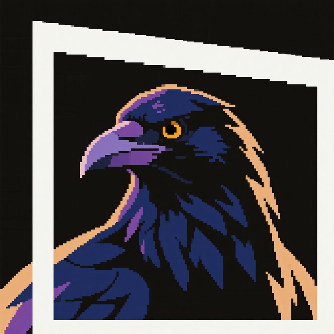 Free Geometric Night Raven Image - Raven, Pixelart, Geometric ...