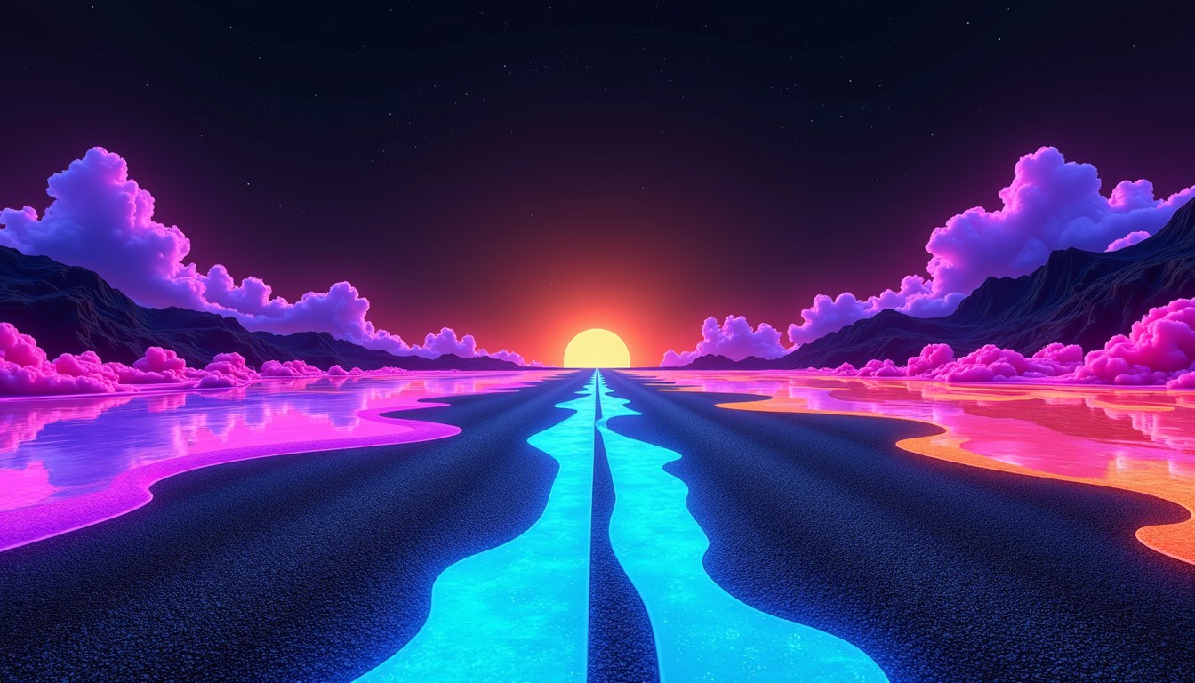 Sunset Image Neon Free Neon Highway Sunset Image - Neon, Sunset, Highway | Download at ...