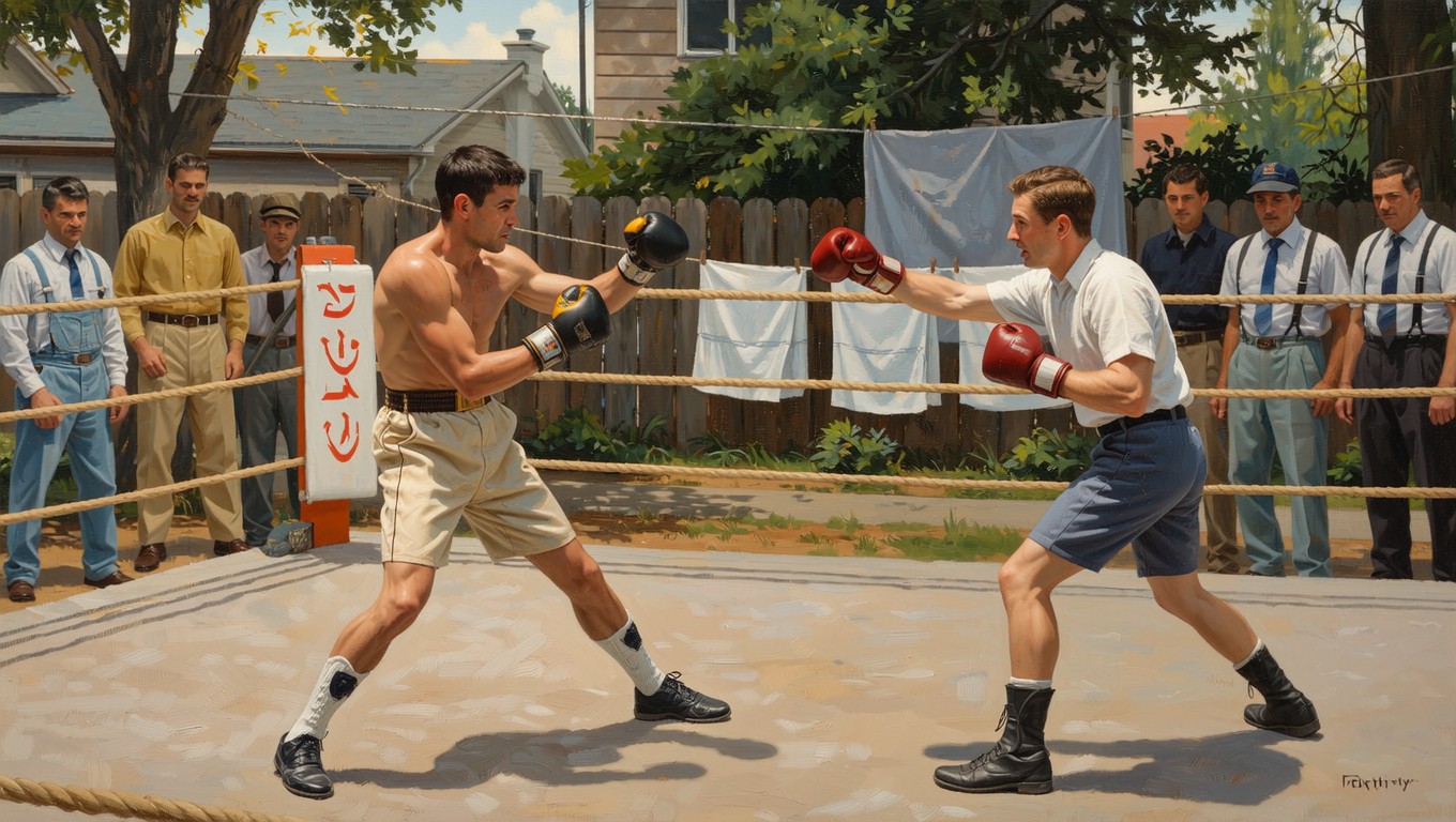 Free Backyard Boxing Match Photo - Boxing, Painting, 1930s | Download ...