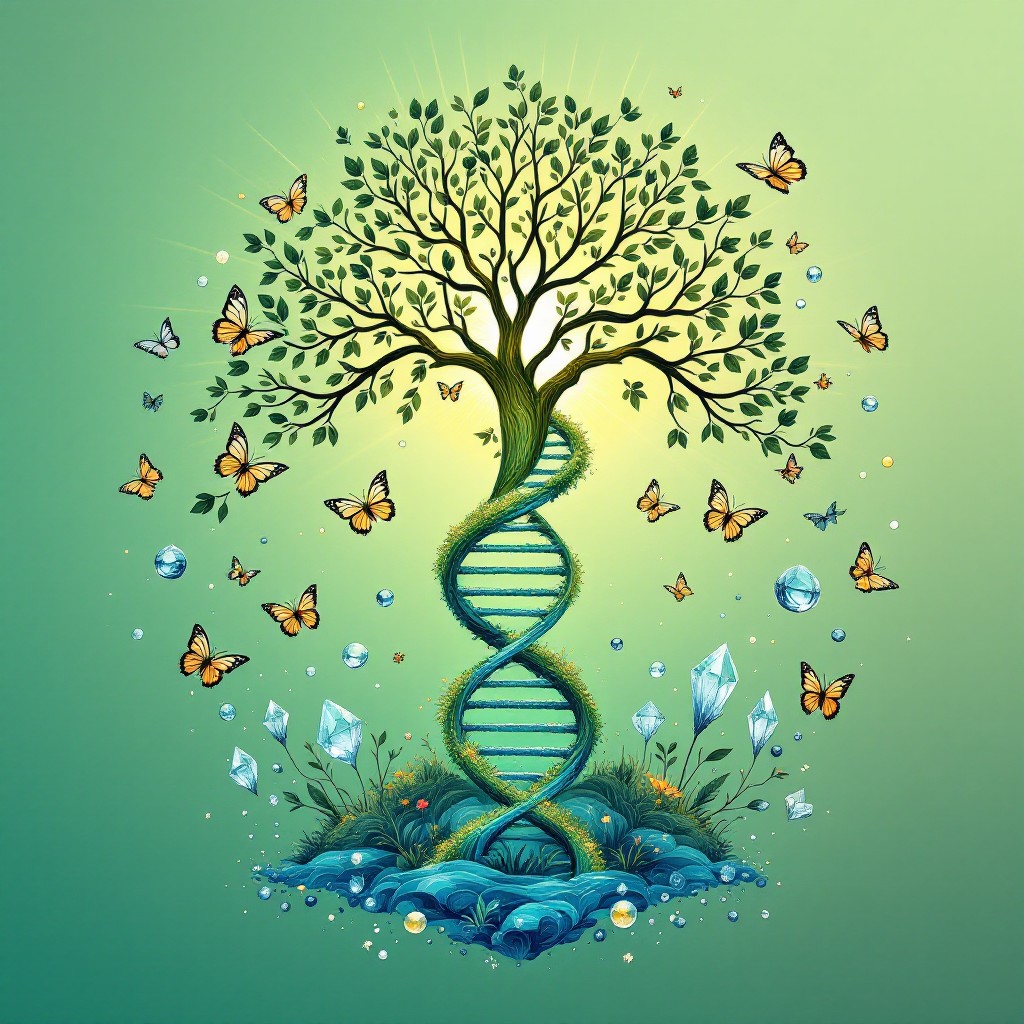 Free DNA Tree Blooms Image - Dna, Tree, Butterflies | Download at StockCake