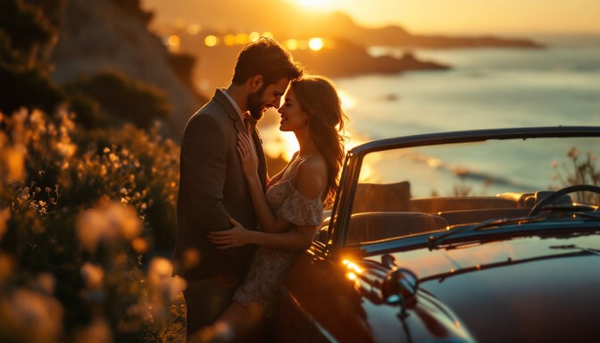 Free Sunset Road Trip Image - Sunset, Convertible, Sunflowers ...