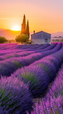 Free Lavender Field Sunset Image - Lavender, Sunset, Barn | Download at ...