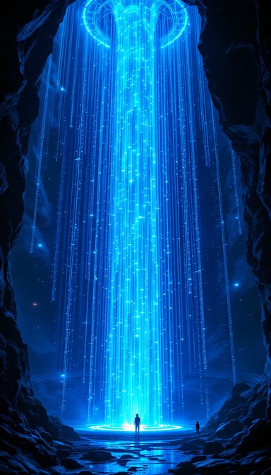 Free Blue Energy Waterfall Image - Bioluminescent, Blue, Cyan ...
