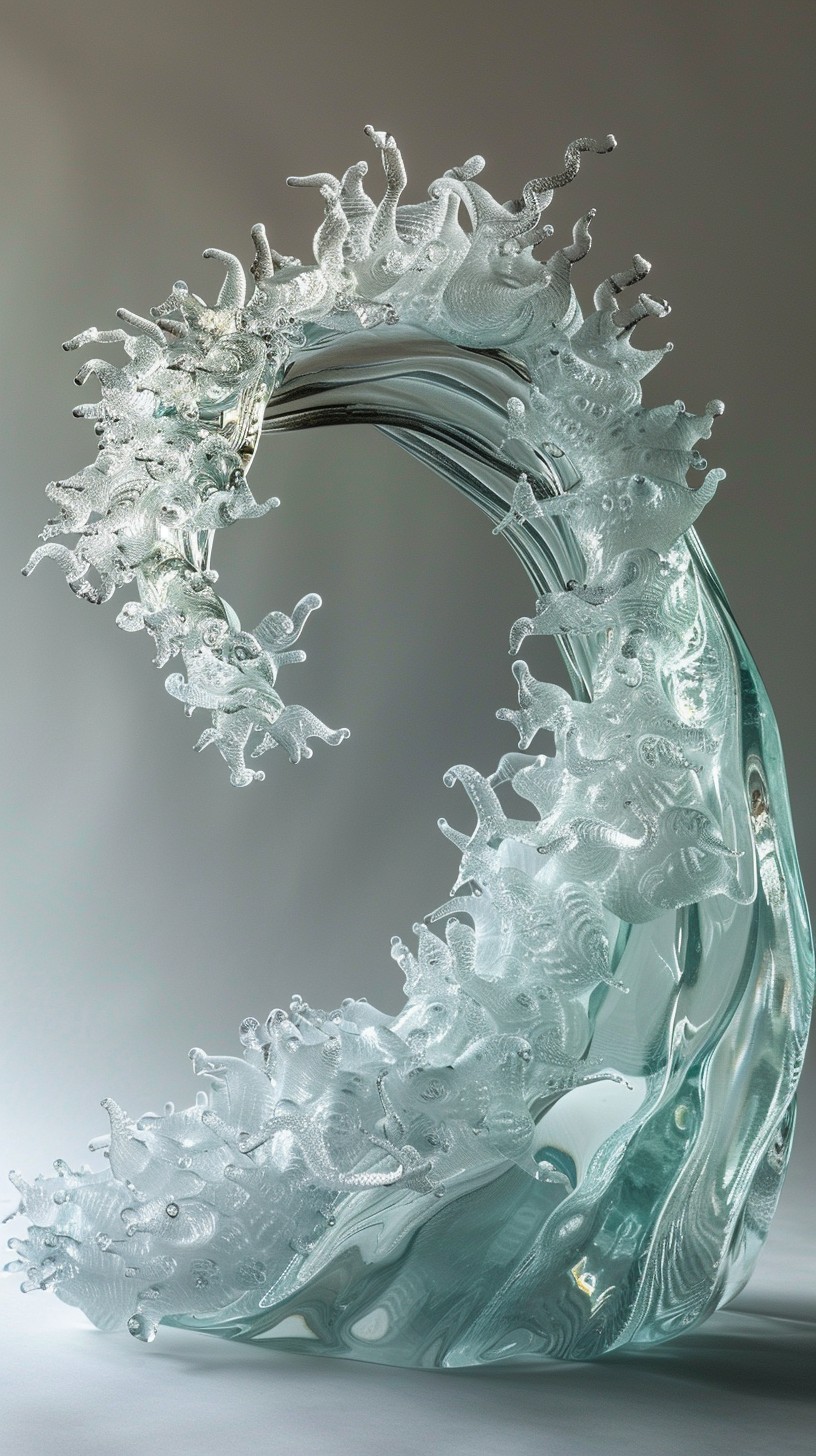 Download Glass Wave Sculpture Image - Glass, Sculpture, Wave | StockCake