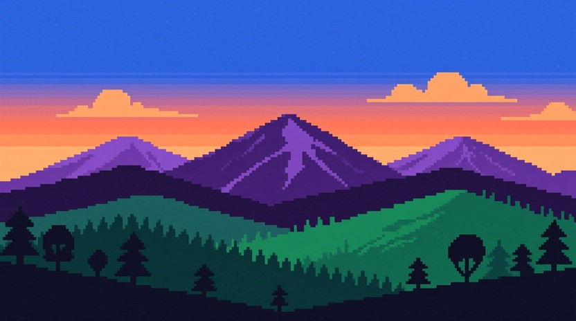 Free Pixelated Mountain Sunset Image | Download at StockCake