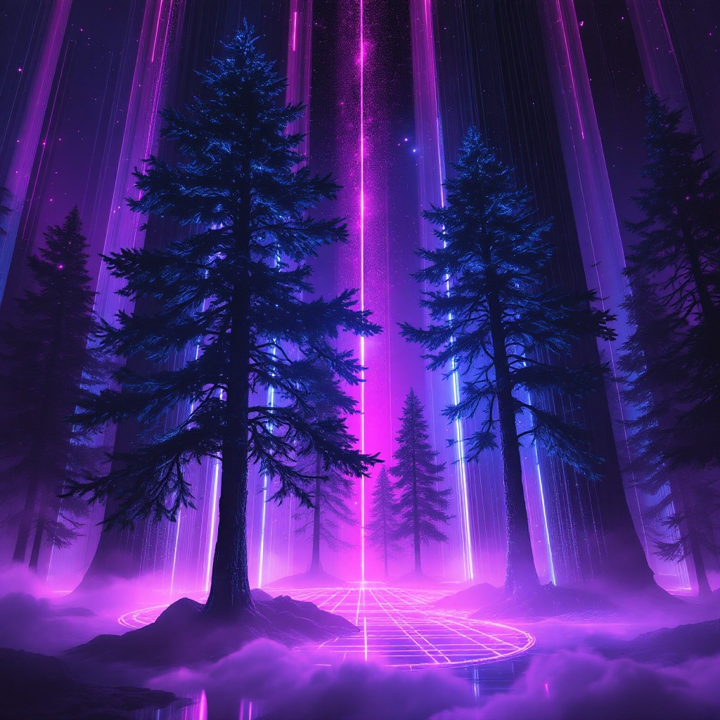 Free Neon Forest Dreams Image - Cyberpunk, Synthwave, Forest | Download ...