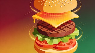 Free Floating Burger Layers Image - Burger, Hamburger, Cheeseburger ...