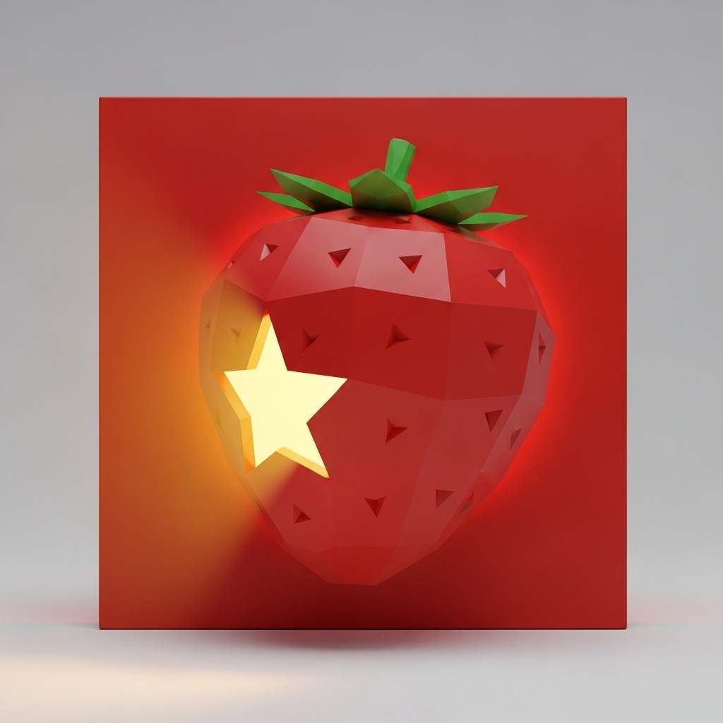 Free Glowing Strawberry Star Photo - Strawberry, Lowpoly, Geometric ...