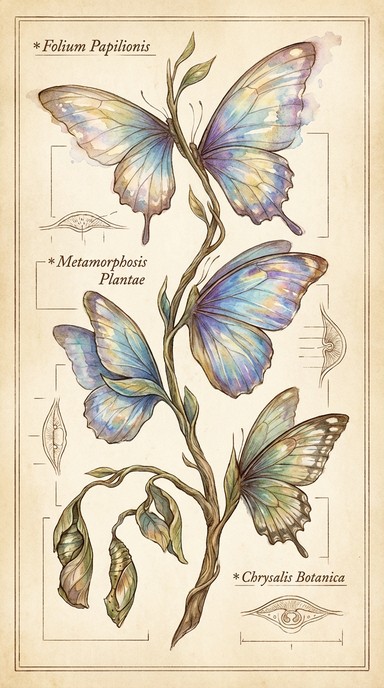 Free Metamorphosis Botanical Illustration Image - Botanical, Watercolor ...