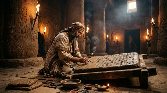 Free Ancient Scribe Working Image - Scribe, Ancient, Mesopotamian ...