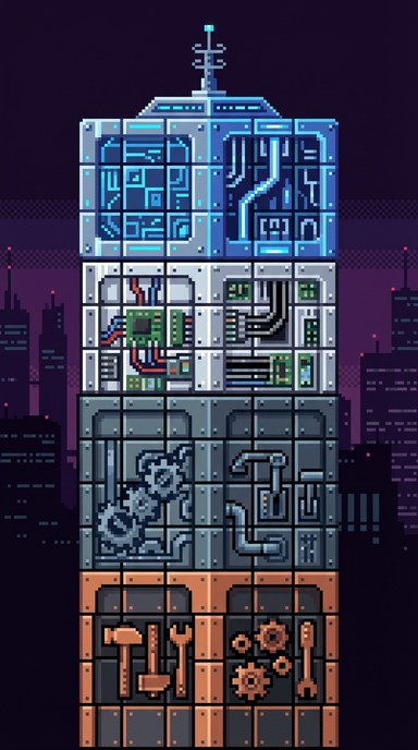 Free Tech Evolution Tower Image - Technology, Pixelart, Cyberpunk ...