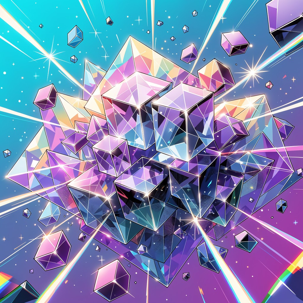 Free Prismatic Crystal Explosion Image - Crystals, Geometric, Anime ...