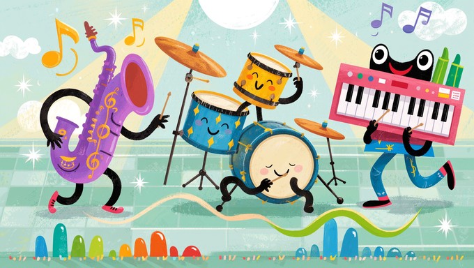 Free Musical Instruments Dance Image - Illustration, Cartoon, Music ...