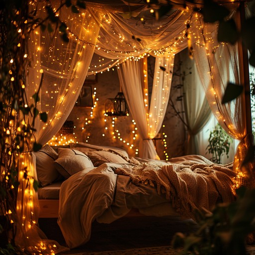 Free Enchanted Lighted Bedroom Image - Lights, Bedroom, Magical ...