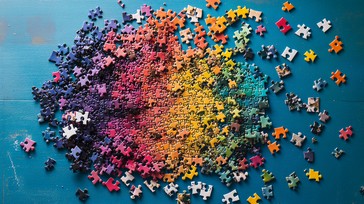 Puzzle Set Color Free Colorful puzzle pieces Image - Puzzle, Colors, Gradient | Download ...