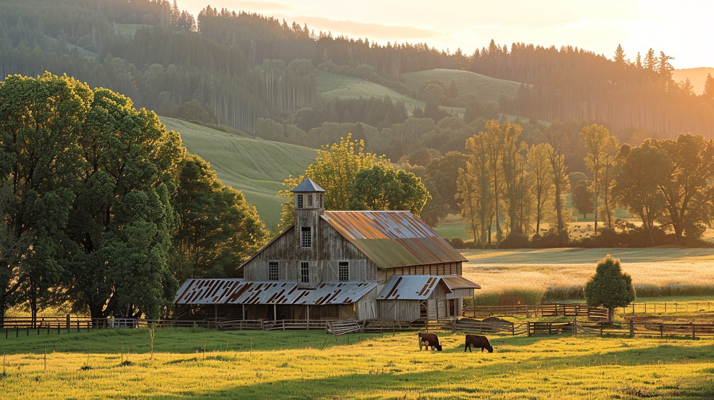 Free Rustic Sunrise Serenity Image - Sunrise, Farmhouse, Countryside ...