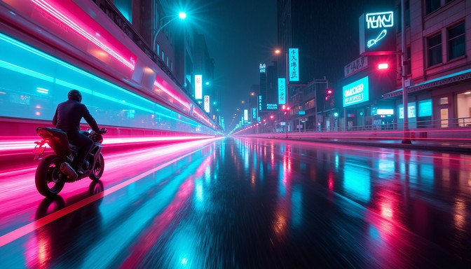 Neon Rider Glock Free Neon Speed Rider Image - Cyberpunk, Neon, Motorcycle | Download at ...