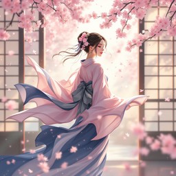 Free Cherry Blossom Dance Image - Anime, Manga, Kimono | Download at ...