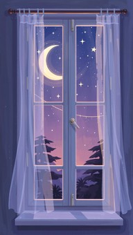 Free Purple Moonlit Window Image - Window, Night, Moon | Download at ...