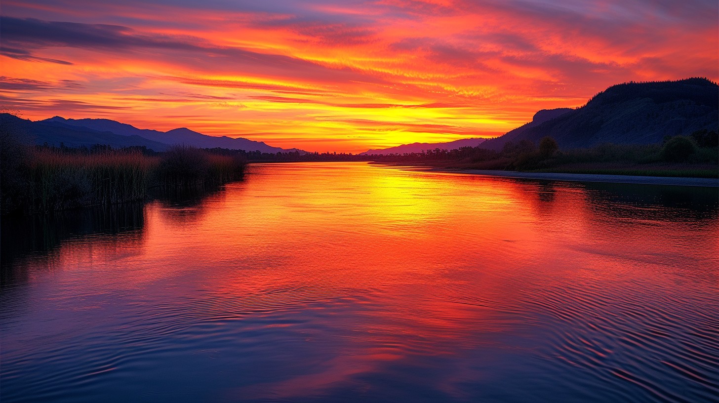 Free Sunset River Glow Image - Sunset, River, Sky | Download at StockCake