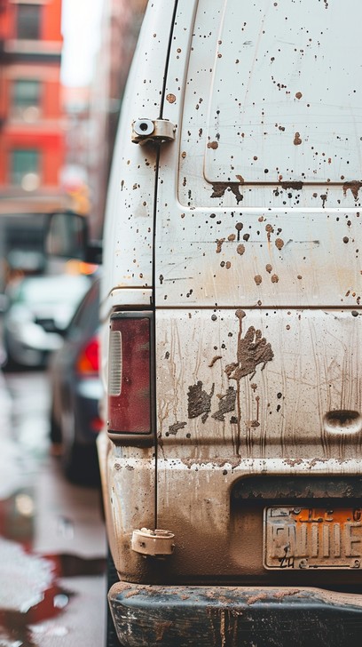 Puddle Van Free Muddy Van Rear Image - Van, Muddy, Urban | Download at StockCake