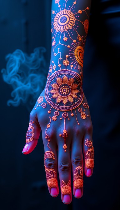 Neuron Henna Design Free Tradition Meets Technology Image - Mehndi, Henna, Digital ...
