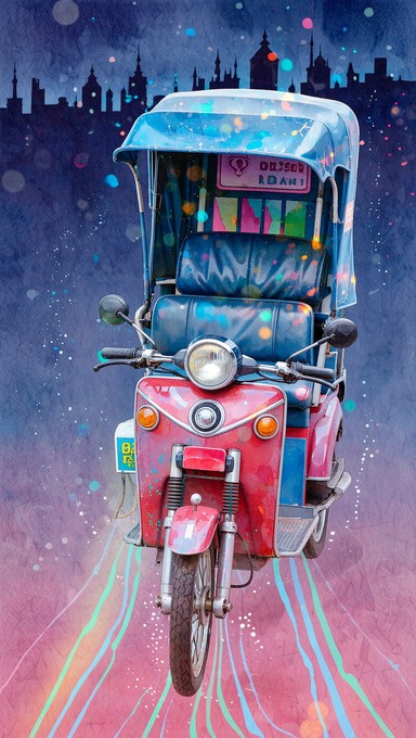 Free Digital Rickshaw Ascends Image - Rickshaw, Cyber, Neon | Download ...