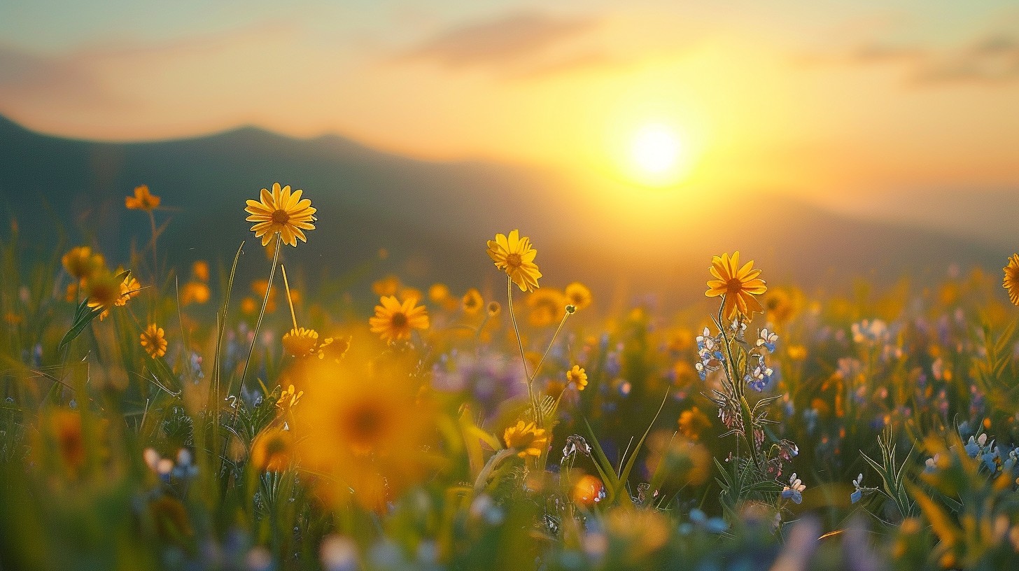 Free Sunset Flower Field Image - Sunset, Flowers, Nature | Download at ...