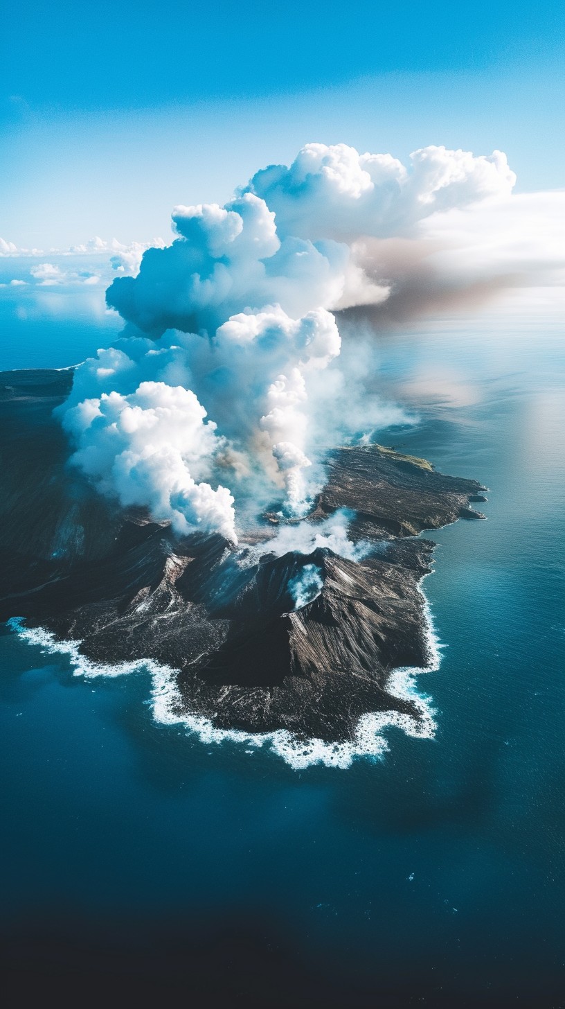 Isolated Volcano Free Volcanic Island Eruption Image - Volcano, Island, Eruption ...