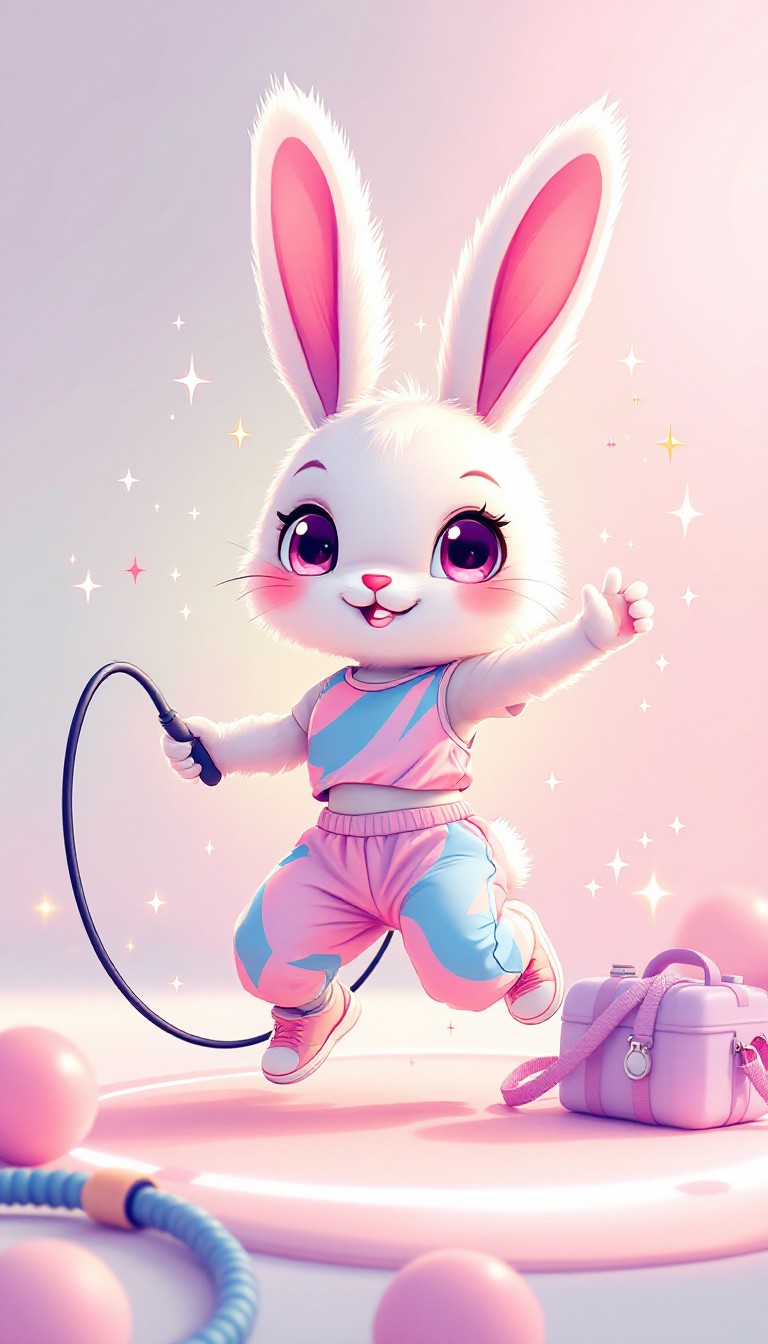 Cartoon Rabbit Bouncing Off Wal Free Bouncing Bunny Workout Image - Bunny, Rabbit, Anthropomorphic ...