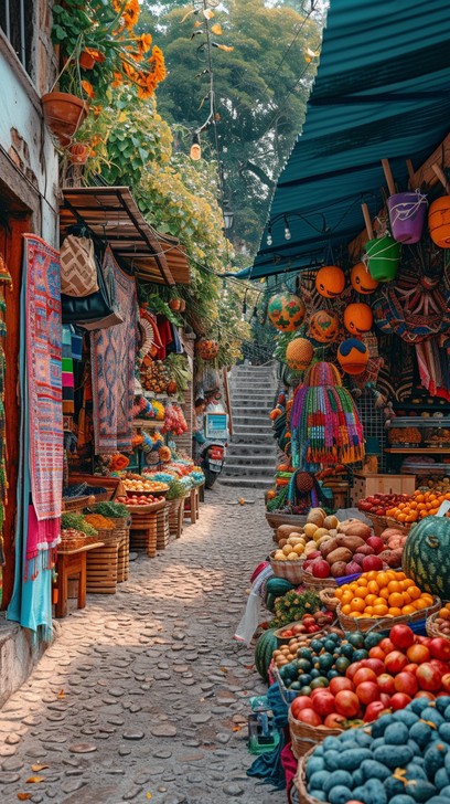 Free Vibrant Market Alley Image | Download at StockCake