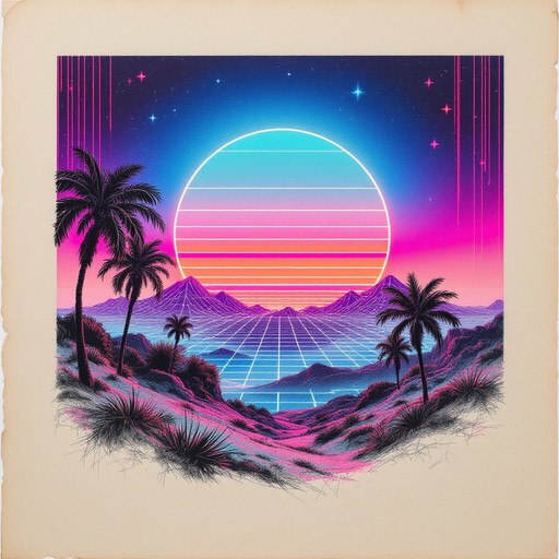 Sunset Image Neon Free Neon Sunset Dreams Image - Synthwave, Neon, Vintage | Download at ...