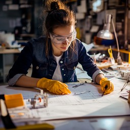 Free Engineer Drafting Plans Image - Engineer, Woman, Drafting ...