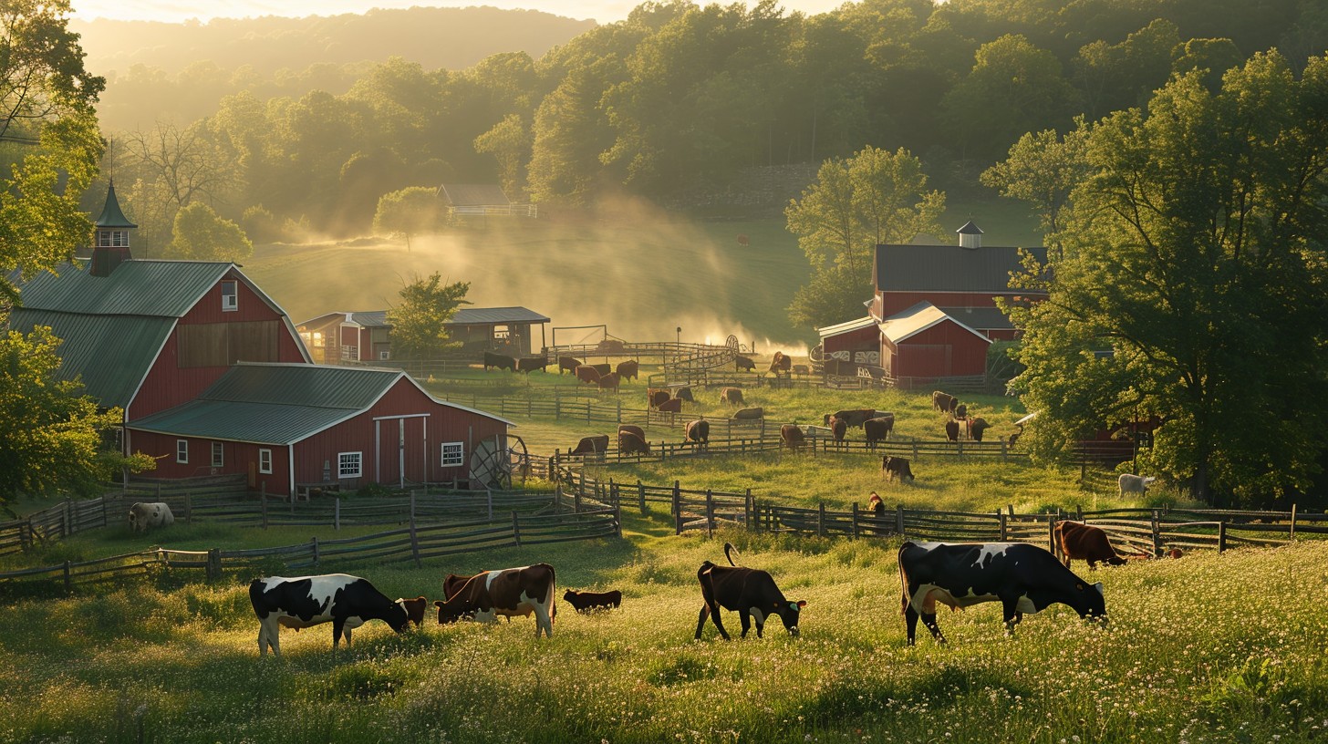Free Idyllic Farm Scene Image - Rural, Farm, Cattle | Download at StockCake