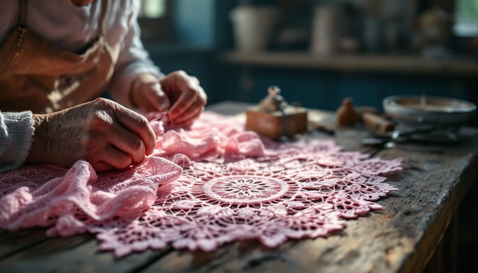Pink Handcraft Free Delicate Pink Lacework Image - Lace, Pink, Handcraft | Download at ...