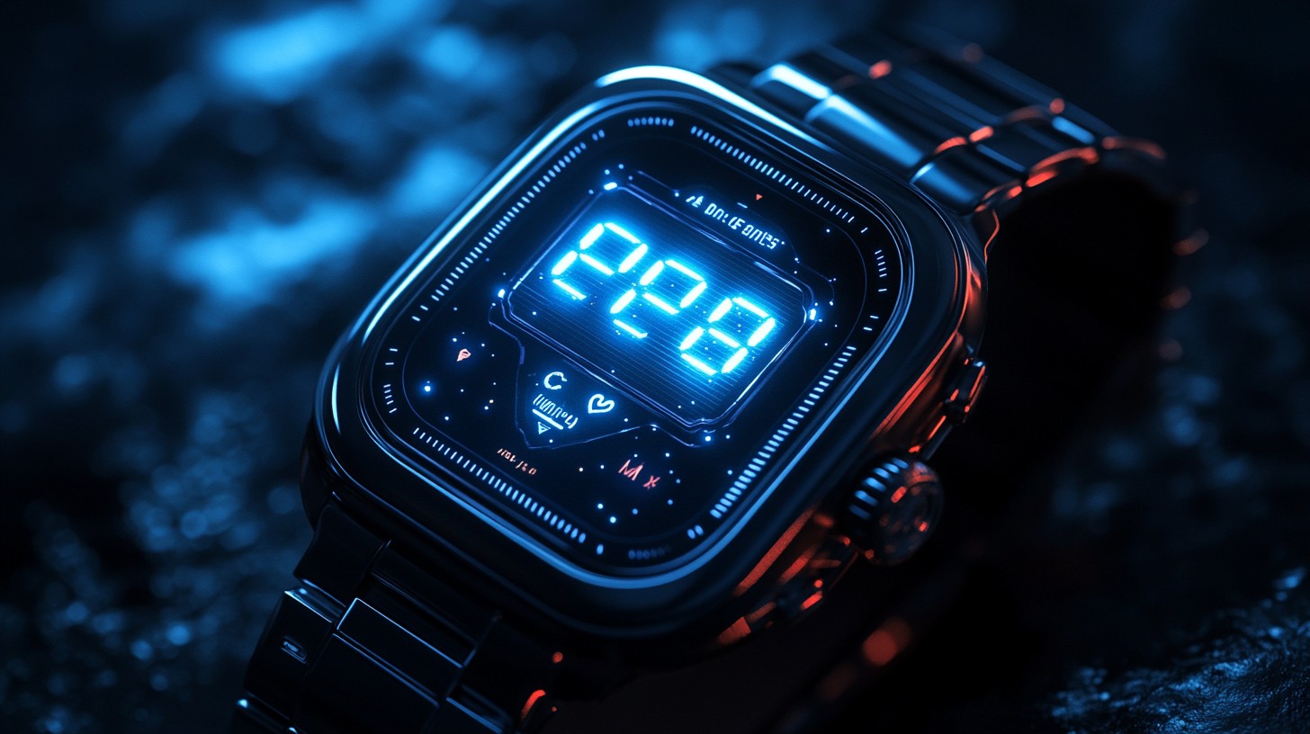 Free Illuminated digital watch Image - Watch, Digital, Blue | Download ...