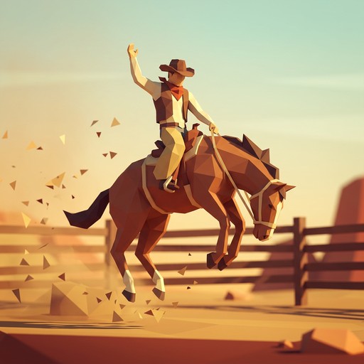Free Low-Poly Rodeo Image - Rodeo, Cowboy, Bronco | Download at StockCake