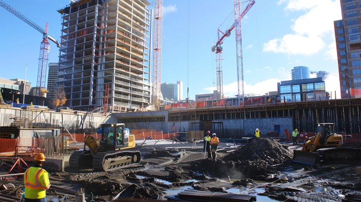 Free Busy Construction Site Image - Construction, Workers, Machinery ...