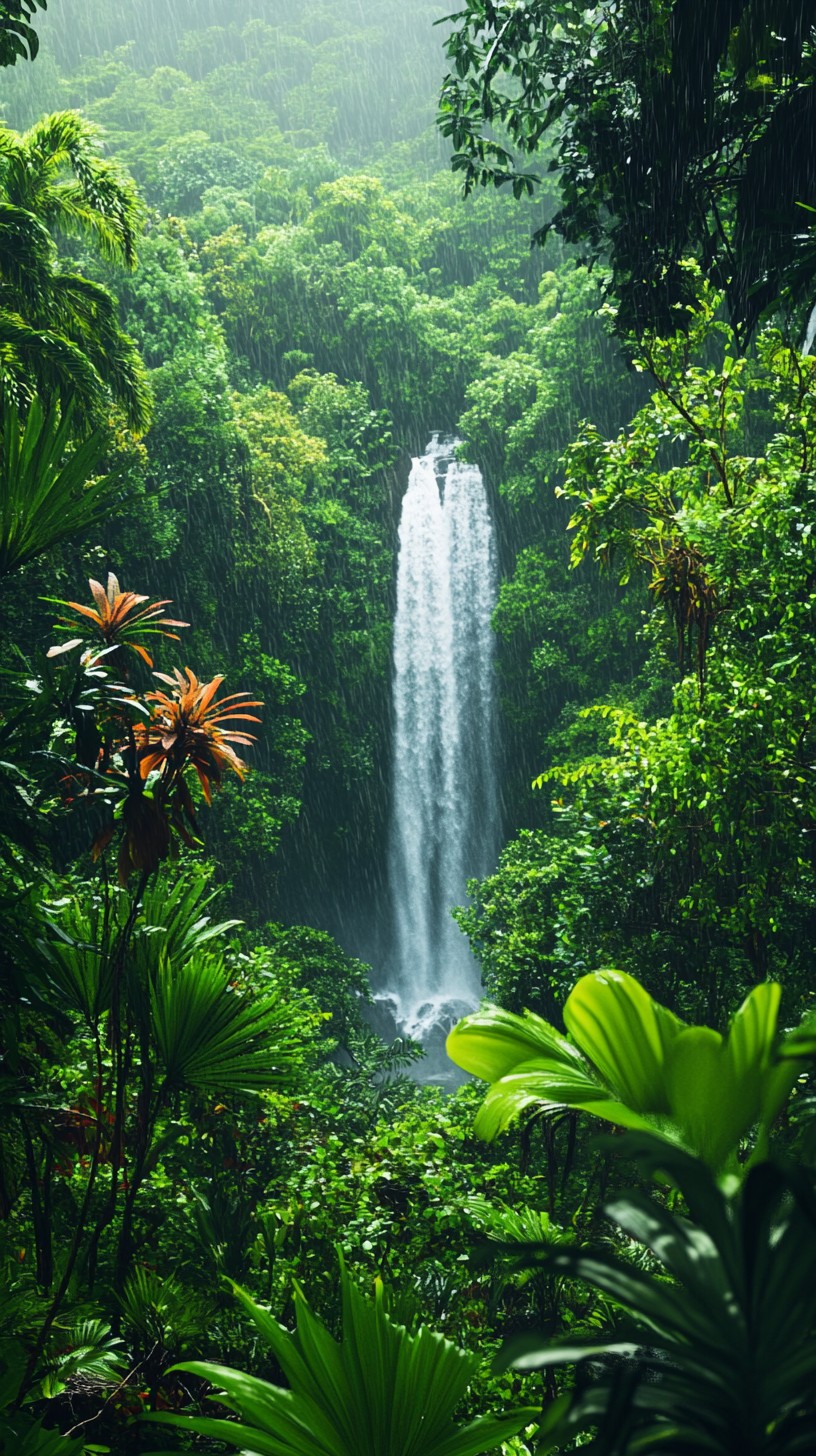 Tropical Waterfall Pattern Free Tropical Waterfall View Image - Tropical, Waterfall, Forest ...