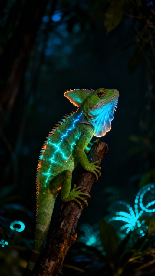Free Bioluminescent Jungle Iguana Image - Iguana, Bioluminescent ...