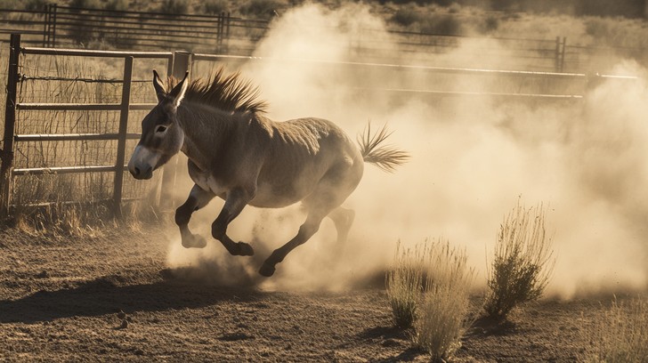 Free Gallop in Dust Image - Donkey, Galloping, Dust | Download at StockCake