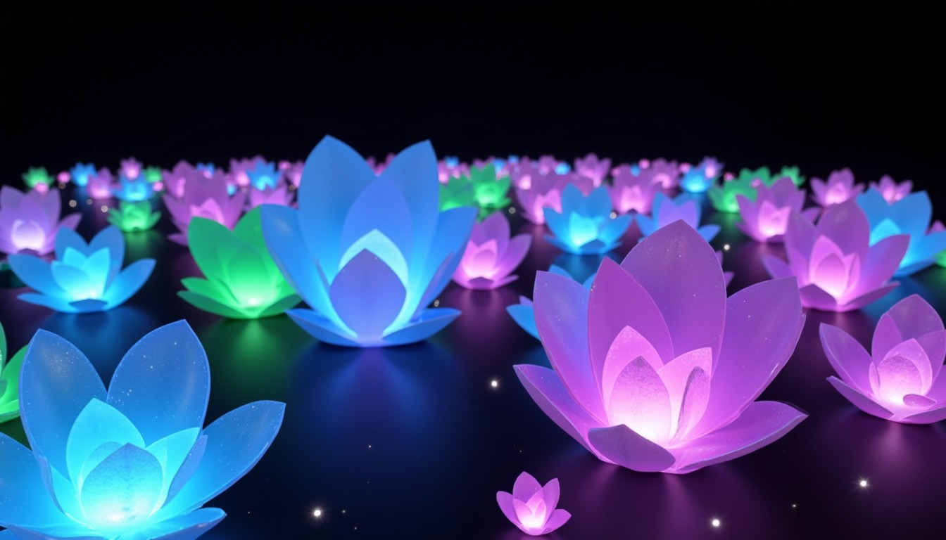 Free Luminous Lotus Lights Image - Lotus, Glowing, Luminous | Download ...